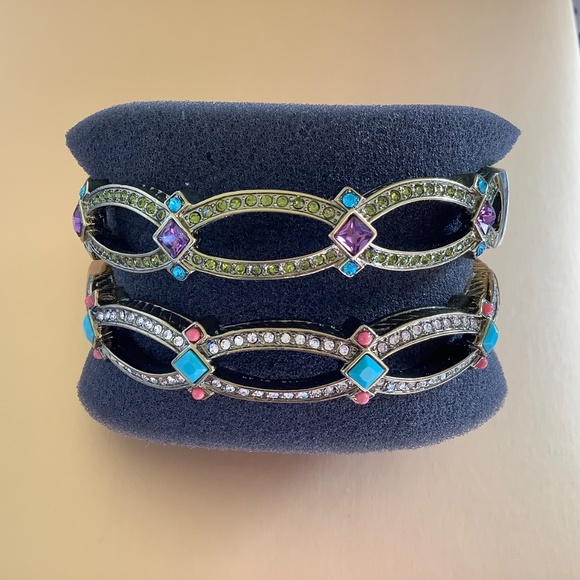 Heidi Daus Set Crystal Bangle Bracelets SZ M - Picture 12 of 16